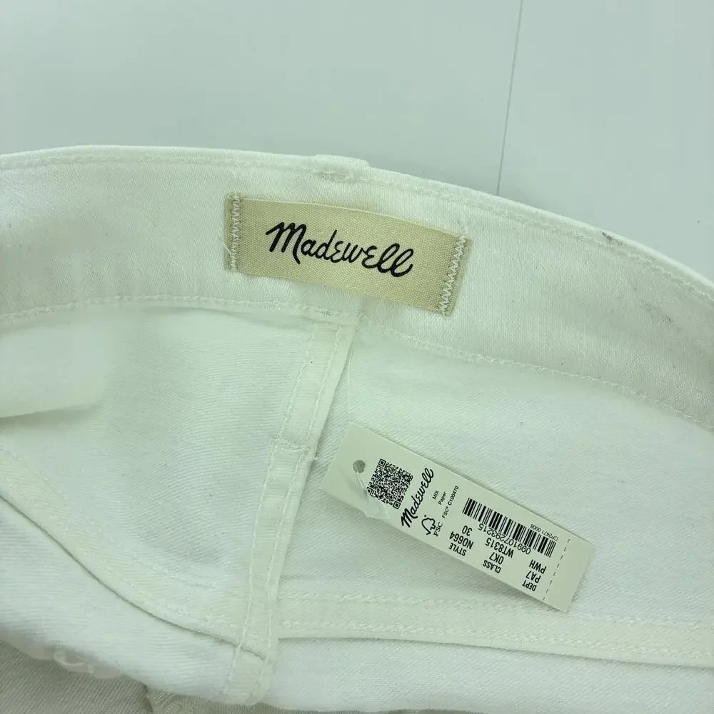 NWT Madewell Stovepipe High-Rise White Denim Jeans Women's size 30